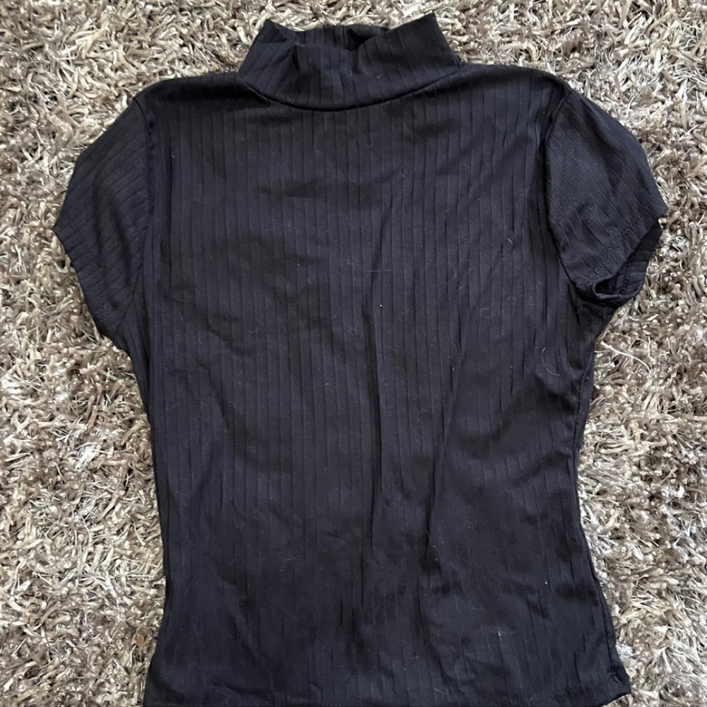 Black, turtle neck top